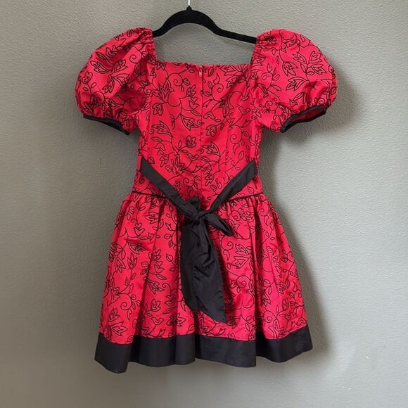 Vintage Girls Bow Poof Sleeve Fancy Dress Sz 8 - Picture 4 of 9